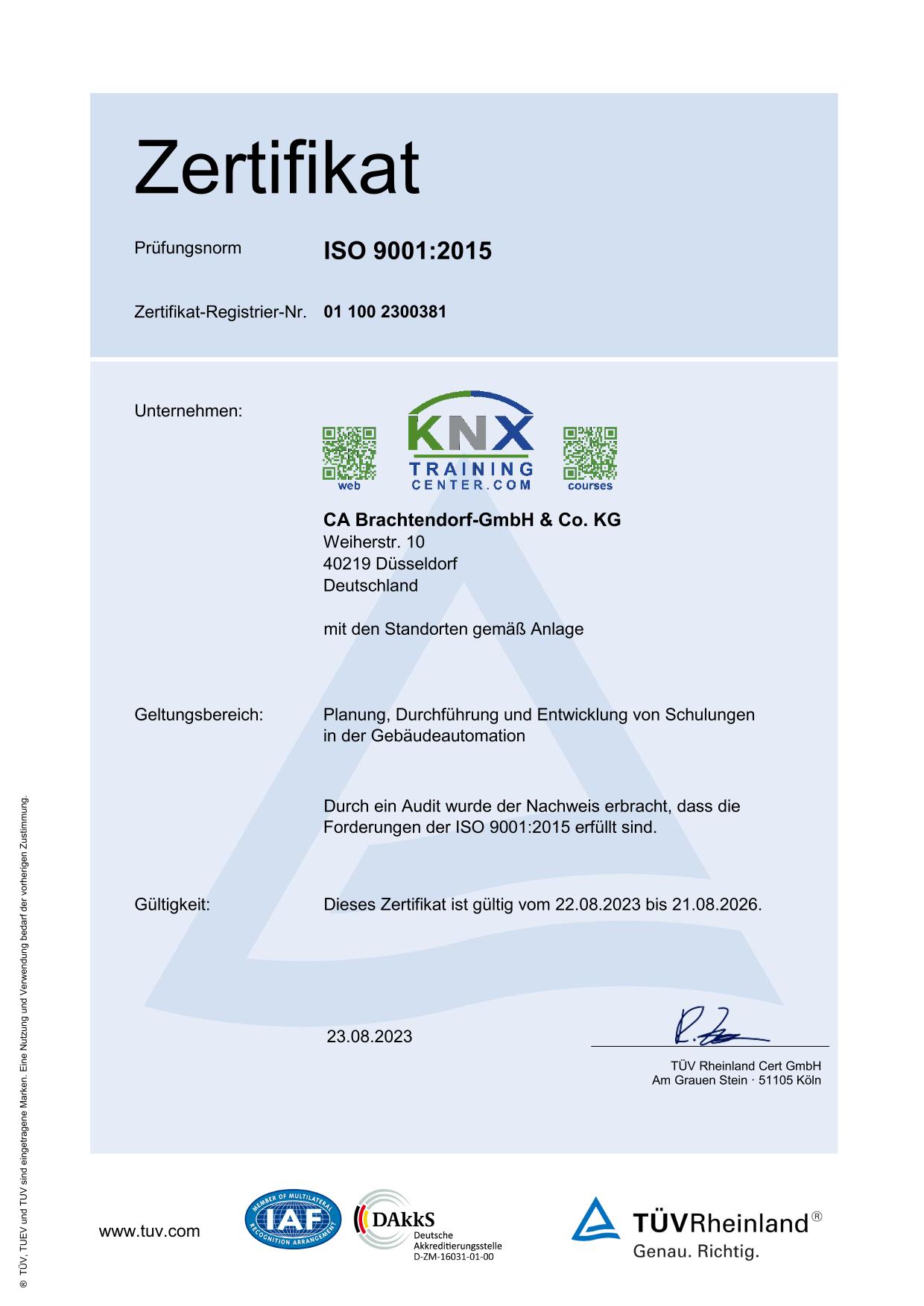 ISO9001 - Zertifikat erhalten. Unser Qualitätsmanagement wurde anerkannt!
